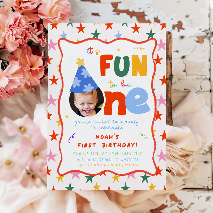 Girls Just Wanna Be One With Stars Birthday Invite editable Canva template