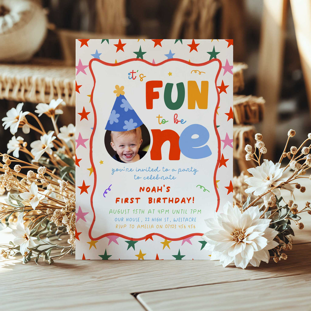 Girls Just Wanna Be One With Stars Birthday Invite editable Canva template