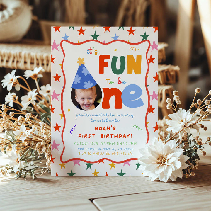 Girls Just Wanna Be One With Stars Birthday Invite editable Canva template