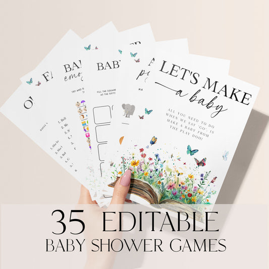 Editable A New Chapter Begins Baby Shower Games