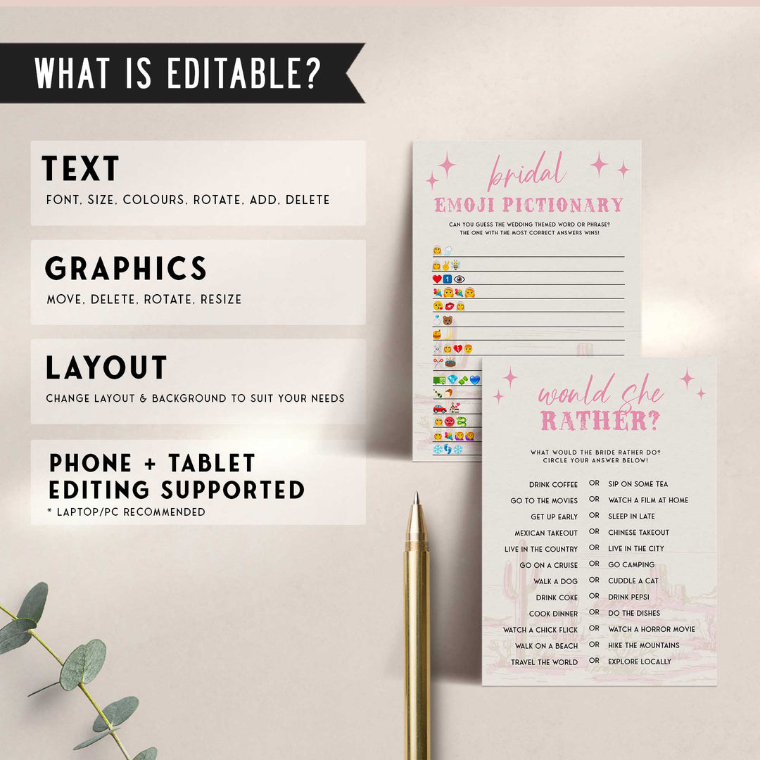 35 Editable Her Last Rodeo Games