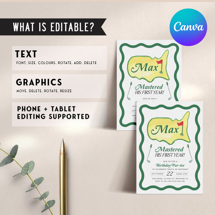 Mastered His First Year Invitation