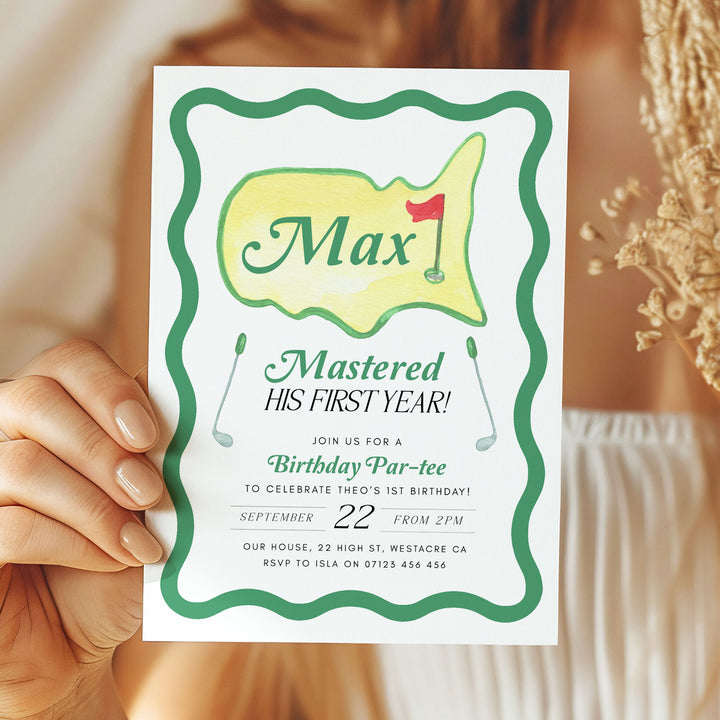 Mastered His First Year Invitation