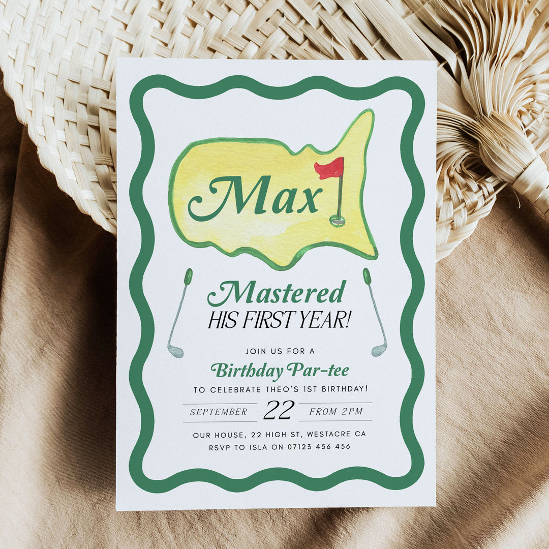 Mastered His First Year Invitation