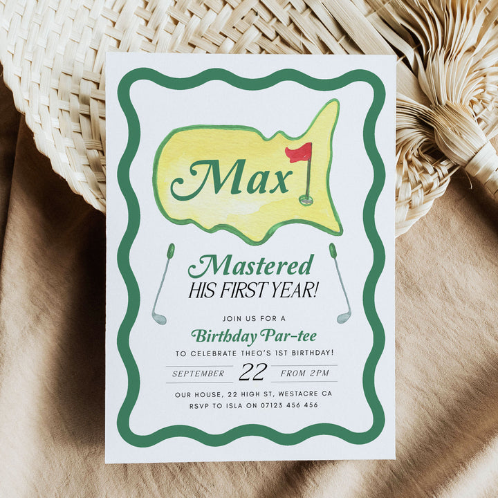 Mastered His First Year Invitation