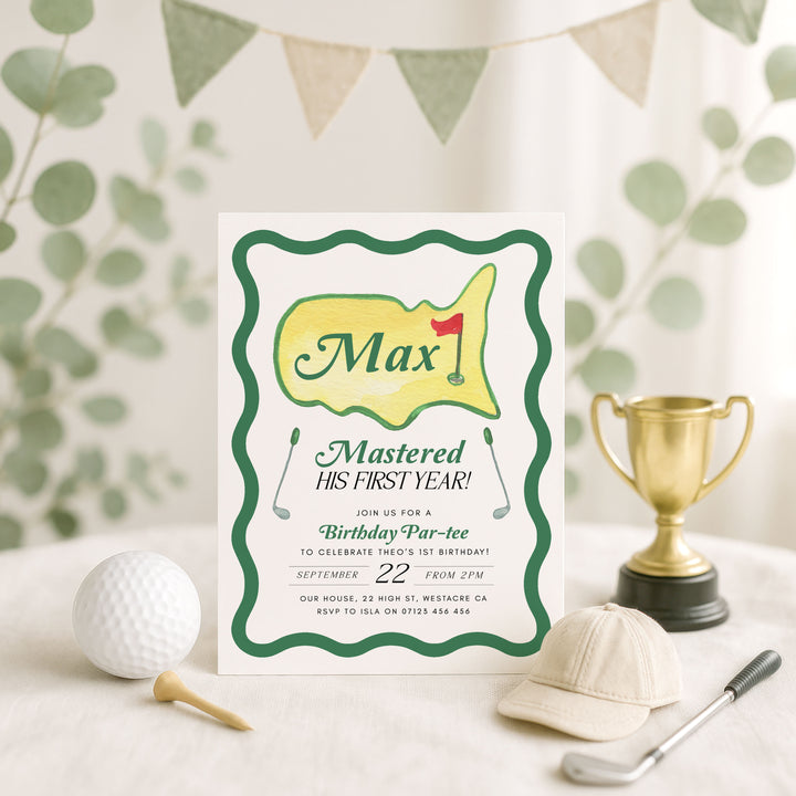 Mastered His First Year Invitation