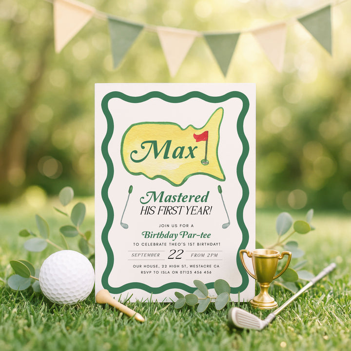 Mastered His First Year Invitation