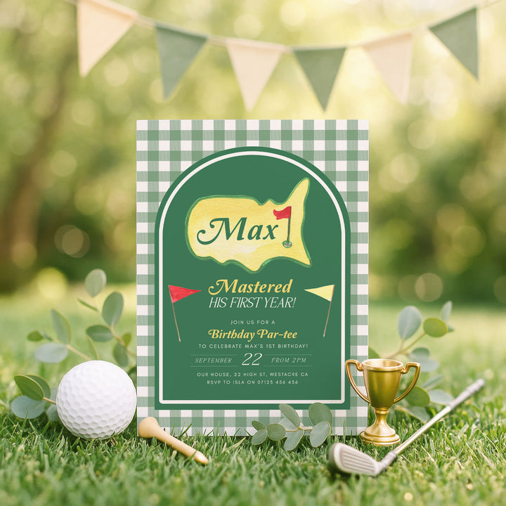 Mastered His First Year Invitation