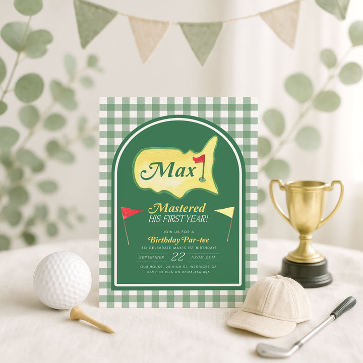 Mastered His First Year Invitation