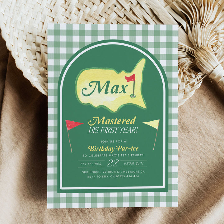 Mastered His First Year Invitation