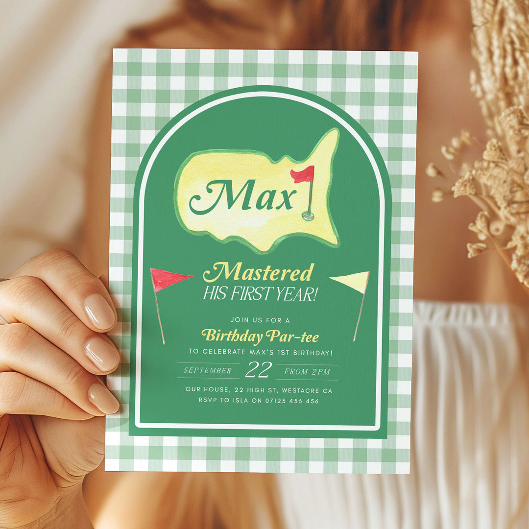 Mastered His First Year Invitation