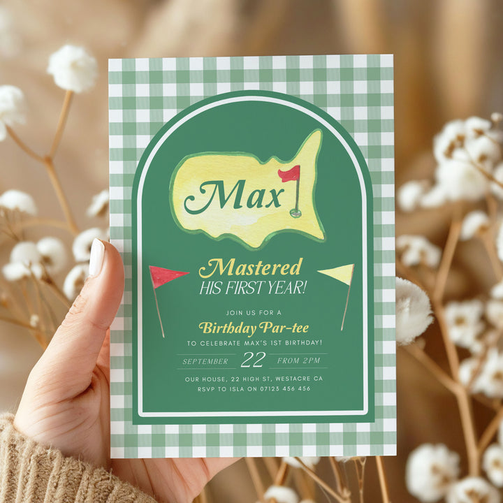 Mastered His First Year Invitation