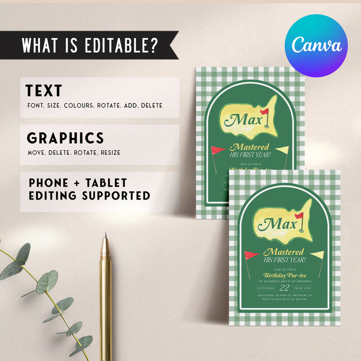 Mastered His First Year Invitation