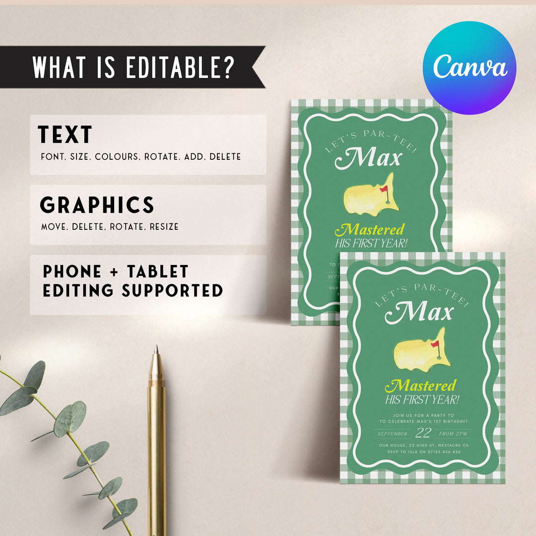 Golf Birthday Par-Tee Invitation