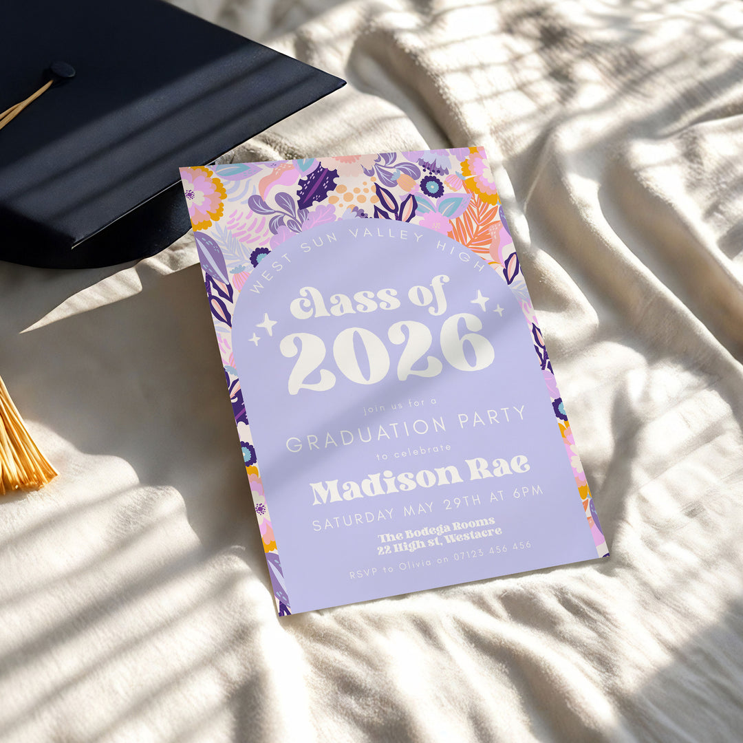 Lilac Graduation Invitation Bundle