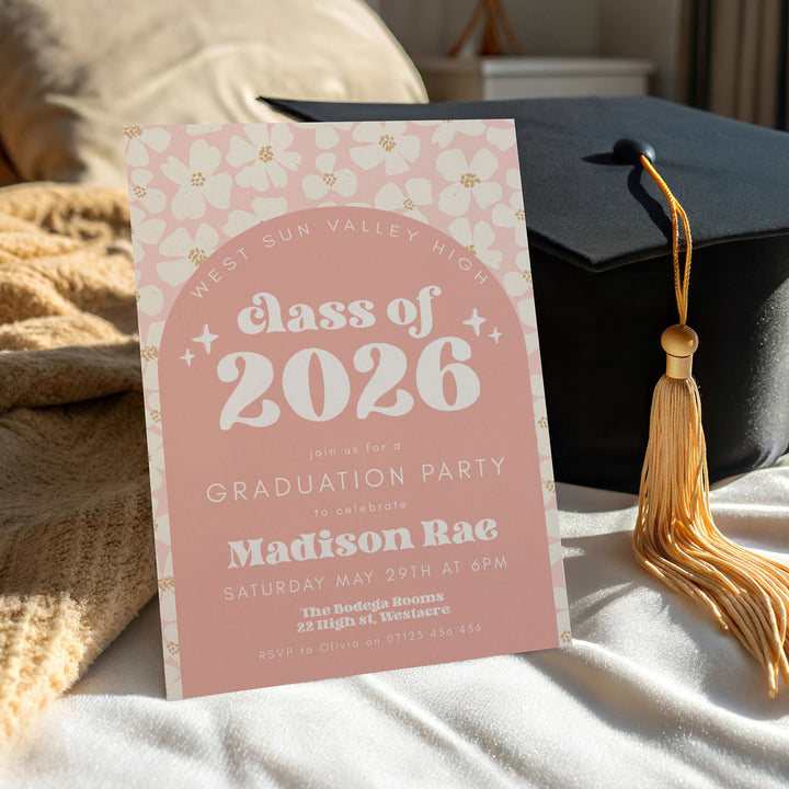 Modern Floral Graduation Announcement