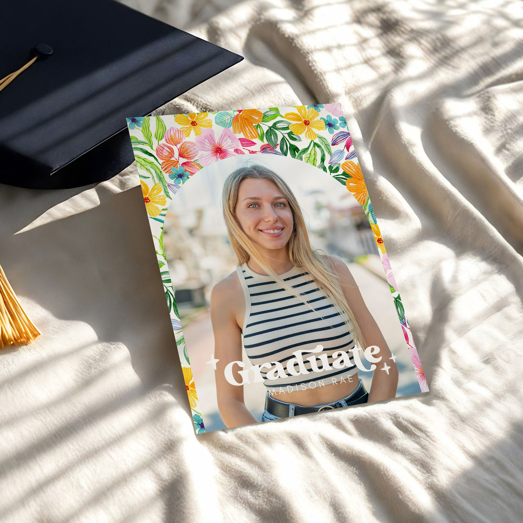 Tropical Floral Graduation Announcement