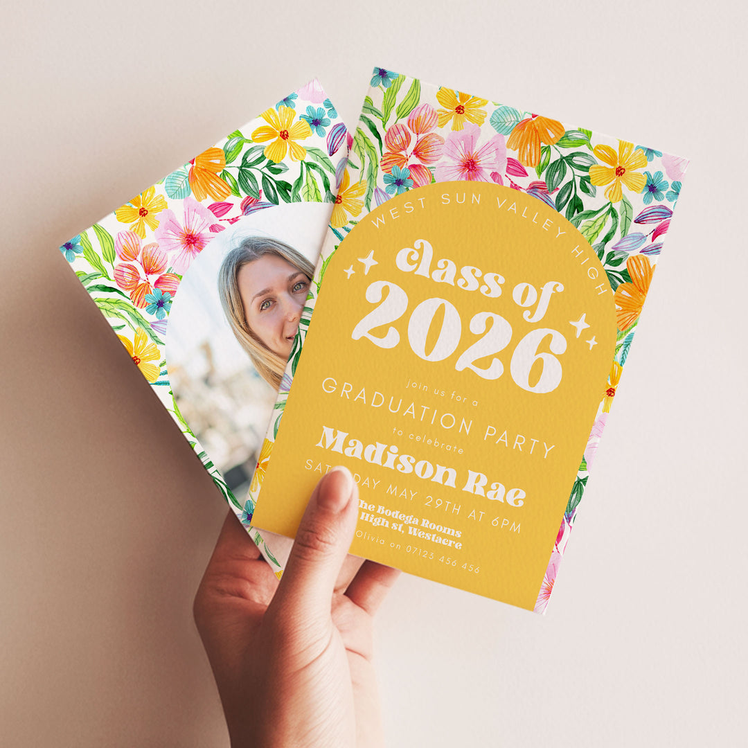 Tropical Floral Graduation Announcement
