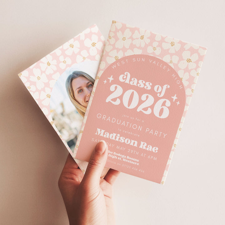 Modern Floral Graduation Announcement