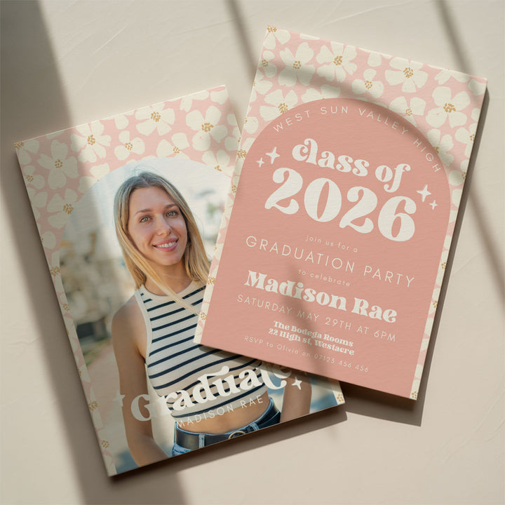 Modern Floral Graduation Announcement