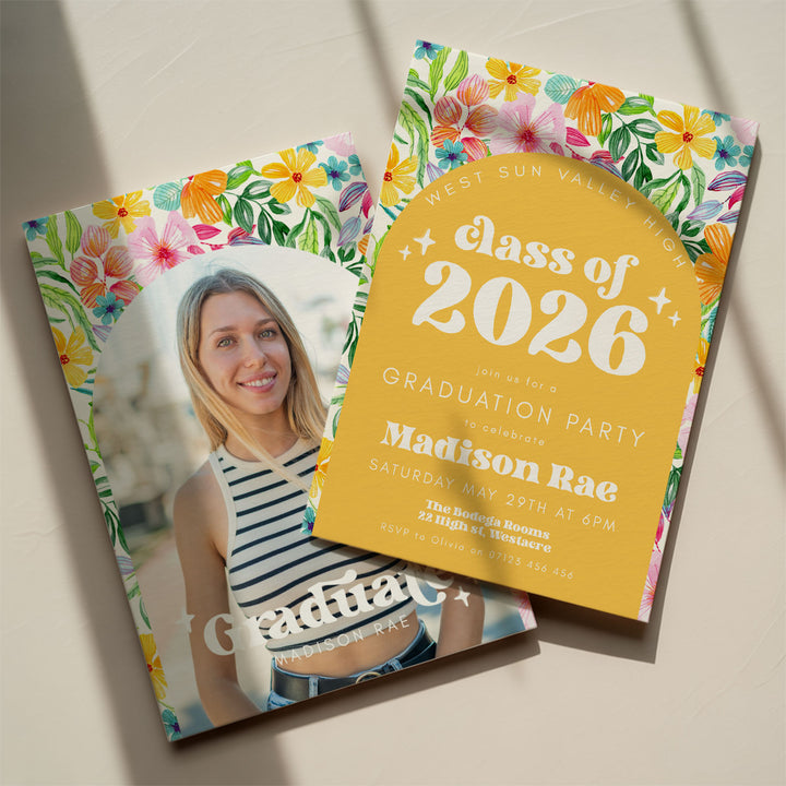 Tropical Floral Graduation Announcement