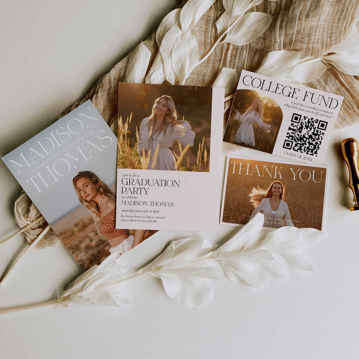 Boho Graduation Invitation Bundle