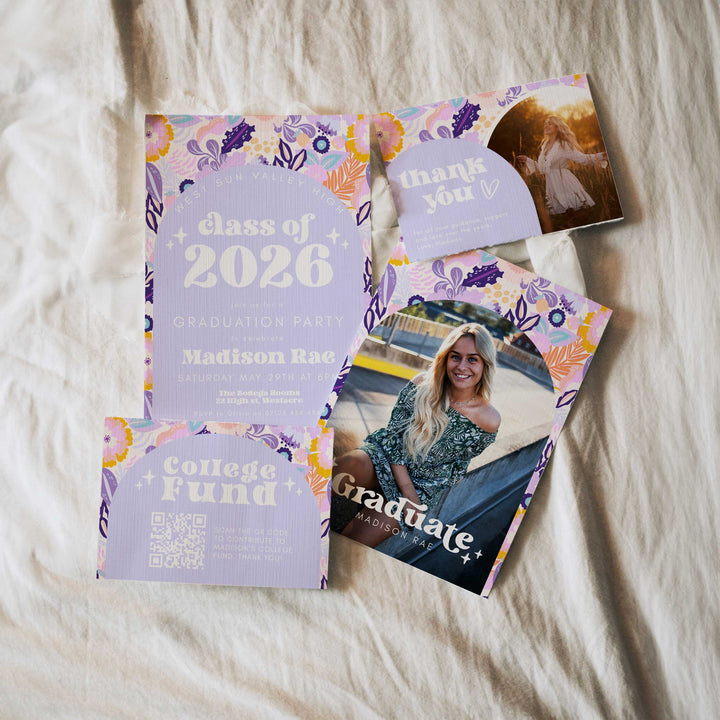 Lilac Graduation Invitation Bundle