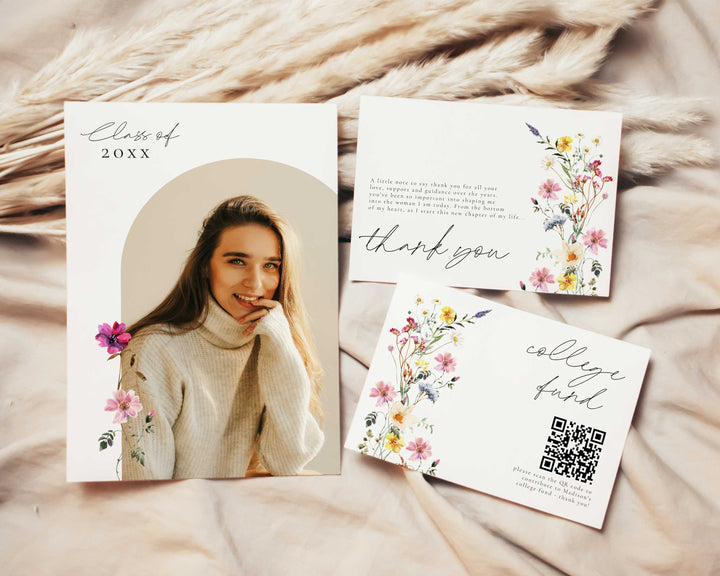 Wildflower Graduation Invitation Bundle