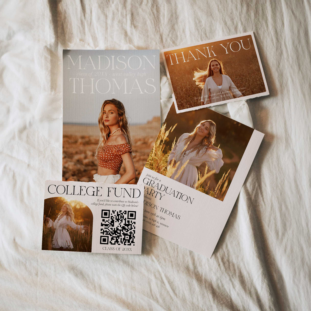 Boho Graduation Invitation Bundle