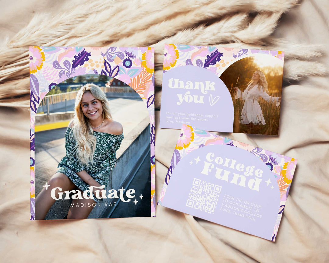 Lilac Graduation Invitation Bundle