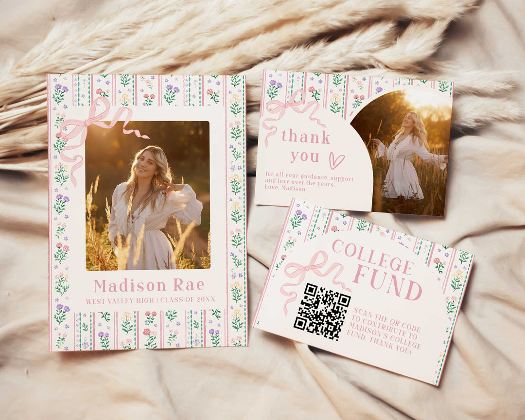 Floral Graduation Invitation Bundle