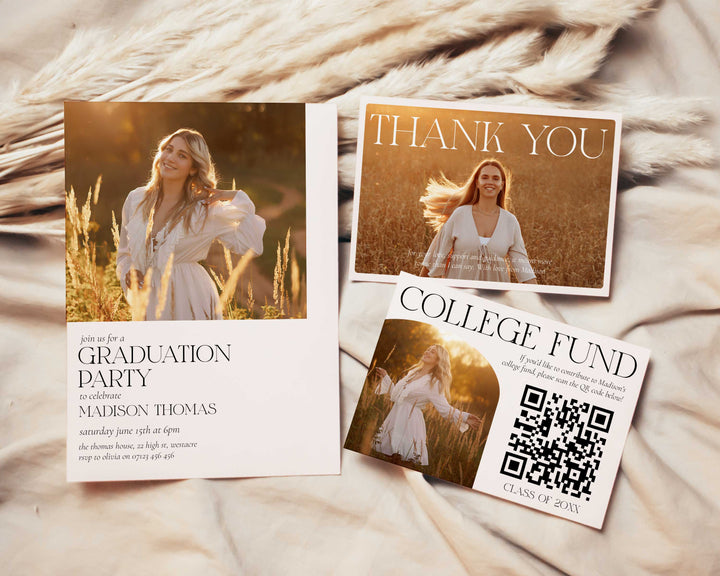 Boho Graduation Invitation Bundle