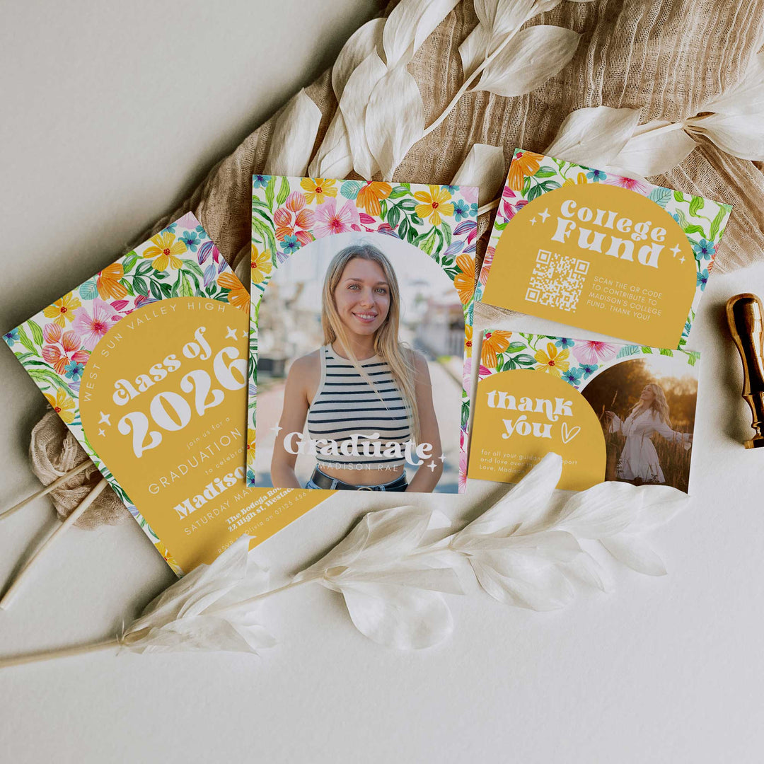 Tropical Graduation Invitation Bundle