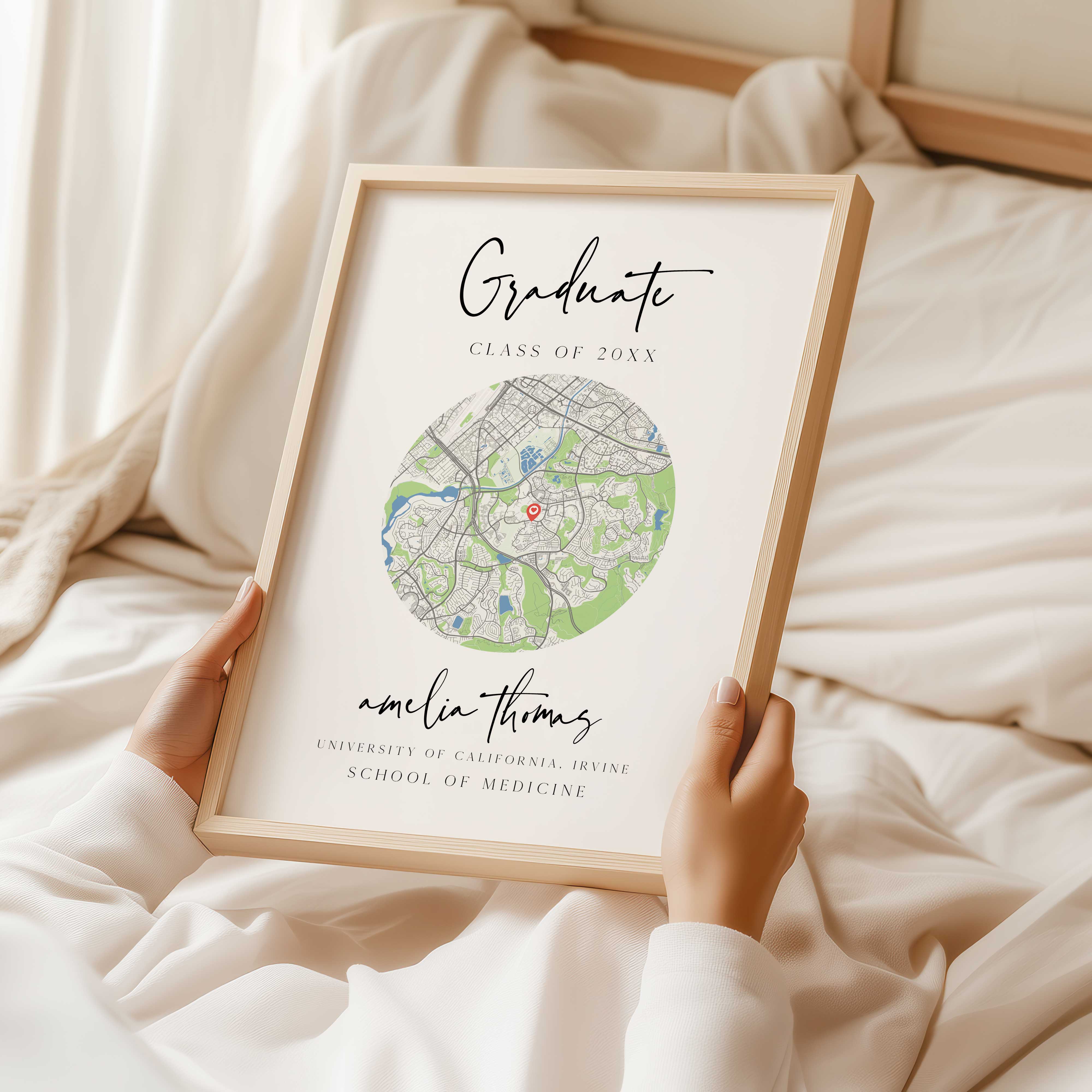 Personalised Graduation Map Print – OhHappyPrintables