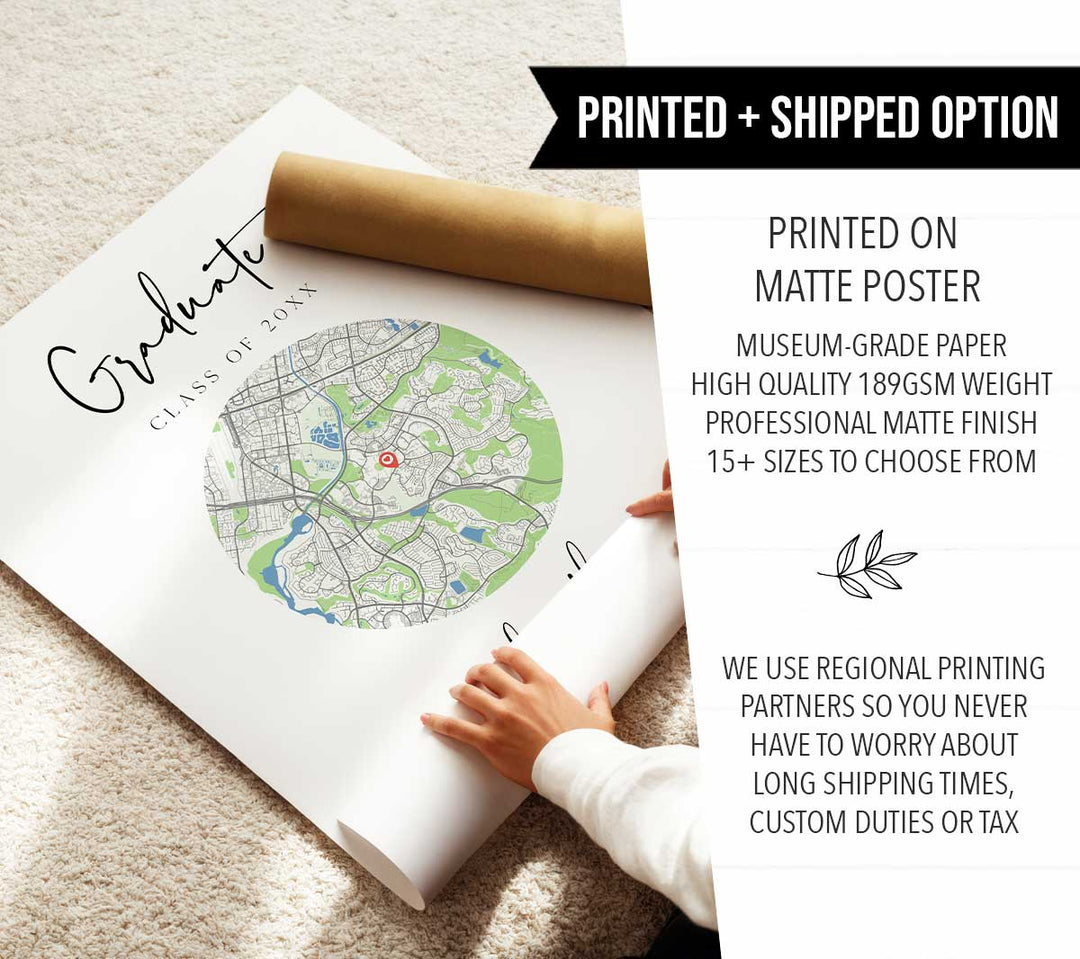 Personalised Graduation Map Print