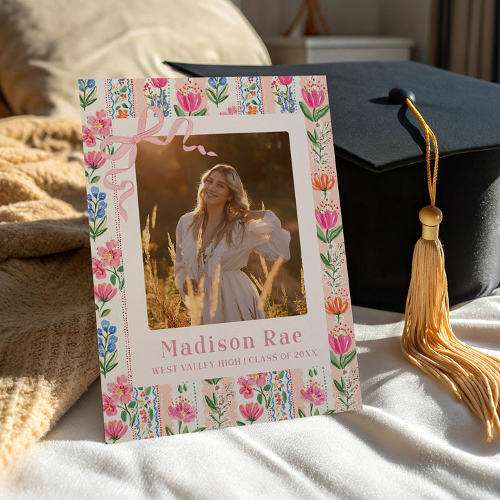 Bright Floral Graduation Invitation