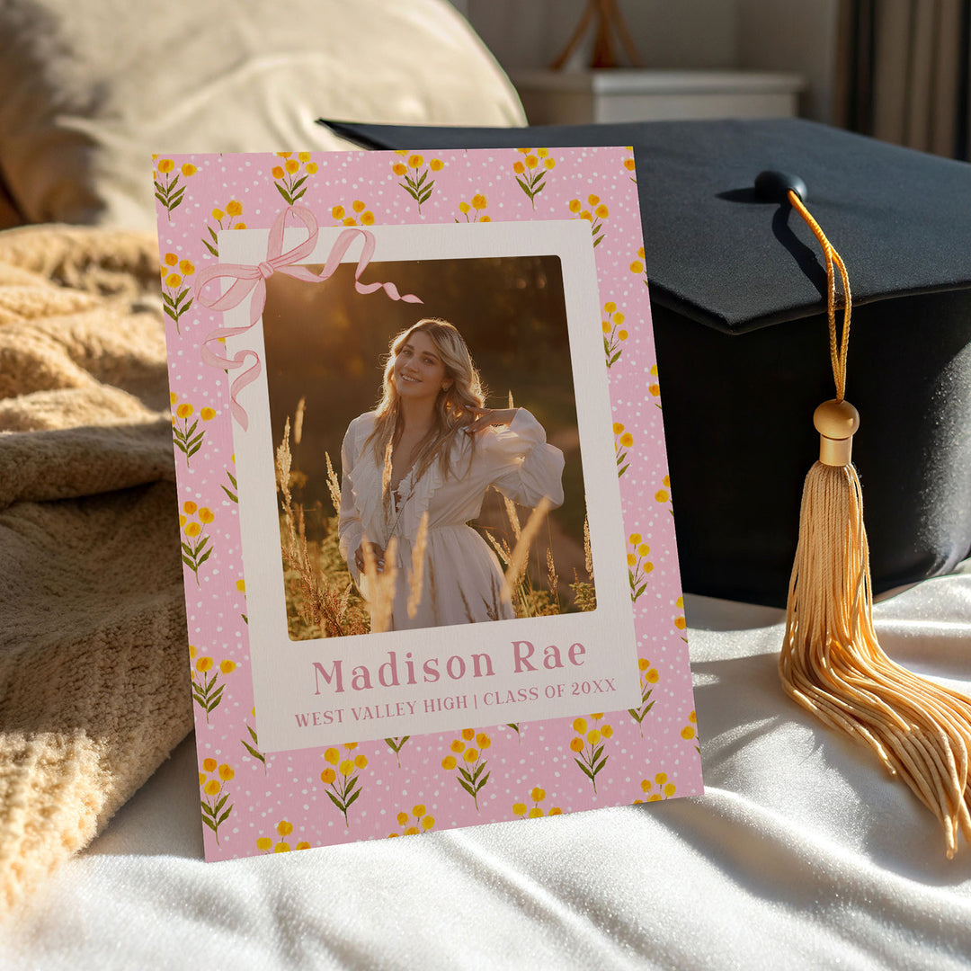 Pink Polkadot Graduation Invitation Bundle