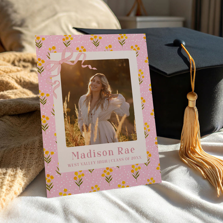 Pink Polkadot Graduation Invitation Bundle