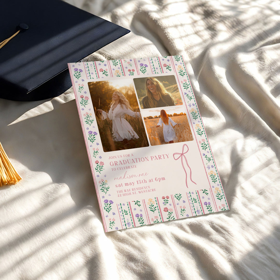 Floral Graduation Invitation