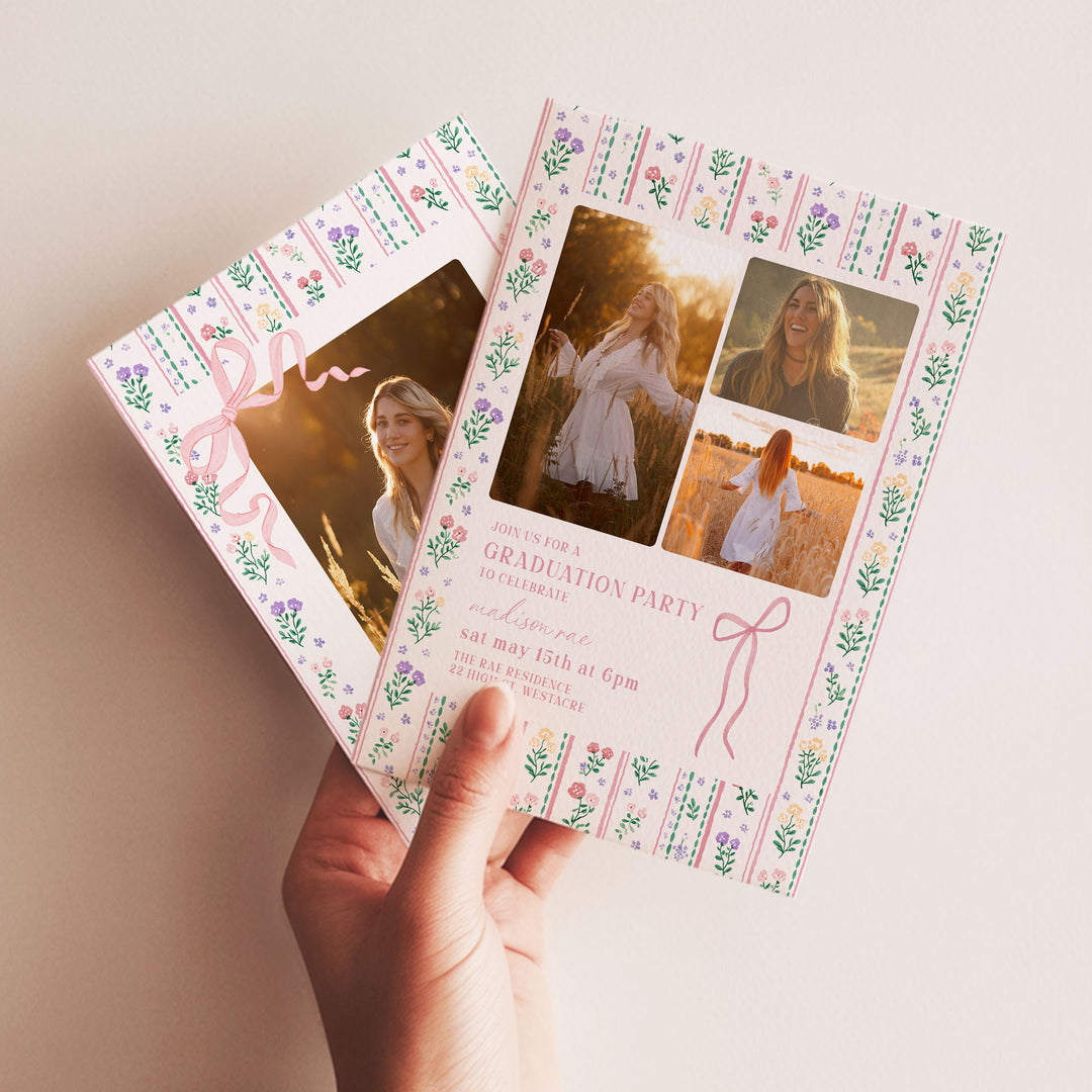Floral Graduation Invitation