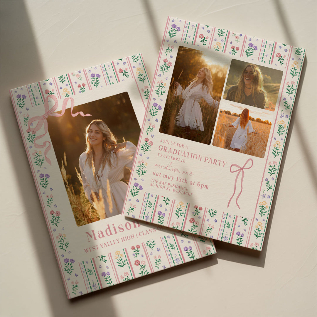 Floral Graduation Invitation