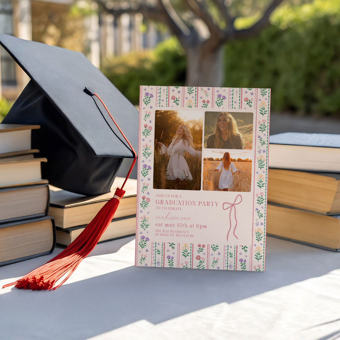 Floral Graduation Invitation