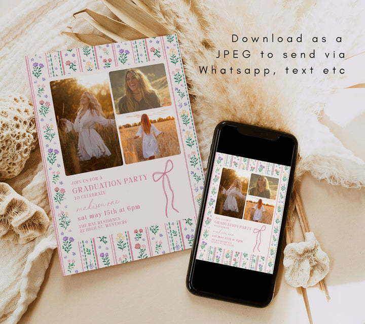 Floral Graduation Invitation