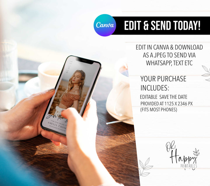 Save The Date Graduation With Pink Background