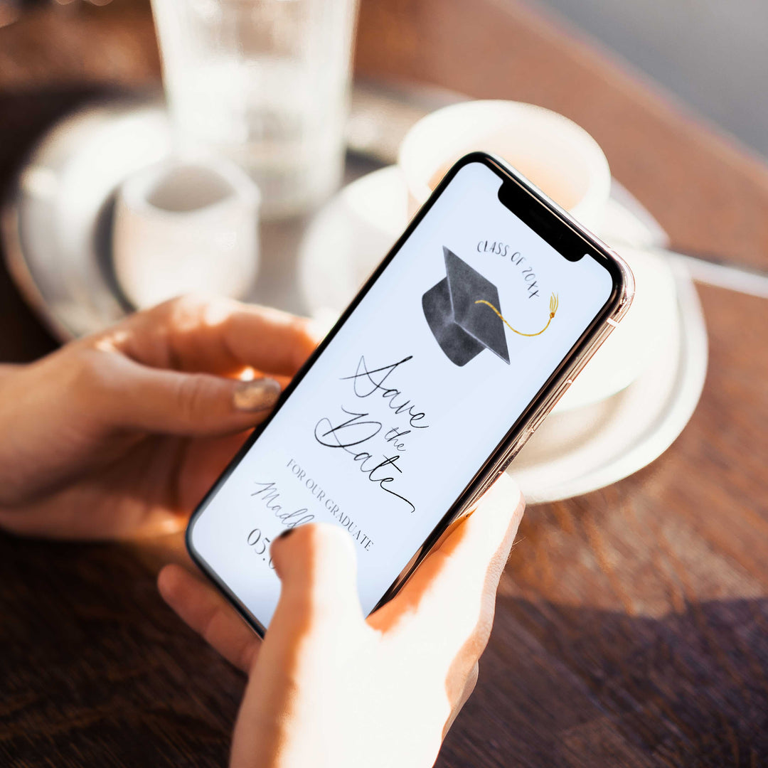 Save The Date Graduation With Hat