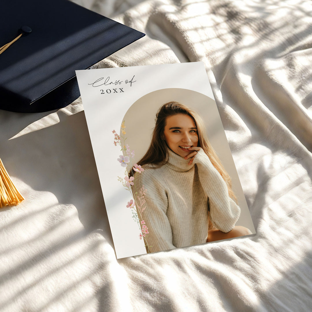 Simple Wildflower Graduation Announcement