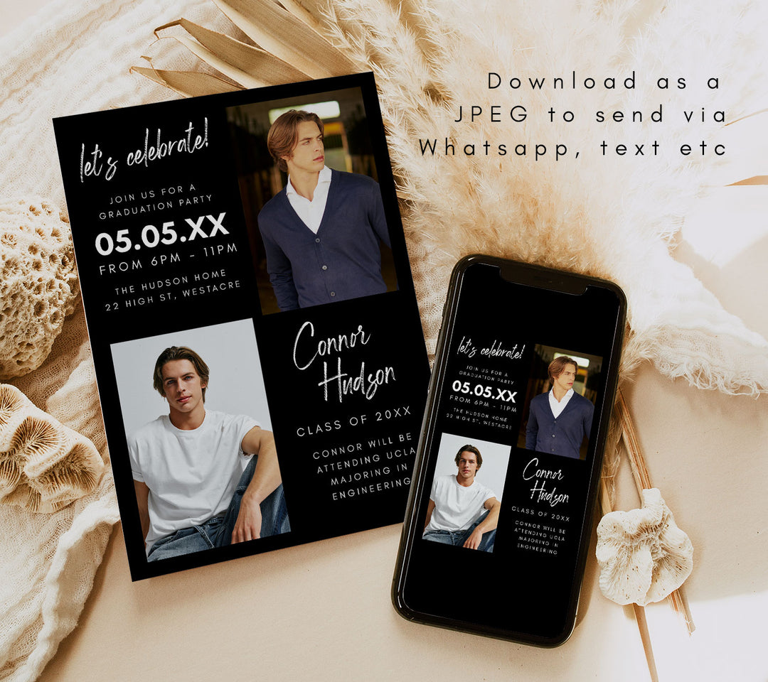 Black Graduation Invitation Bundle