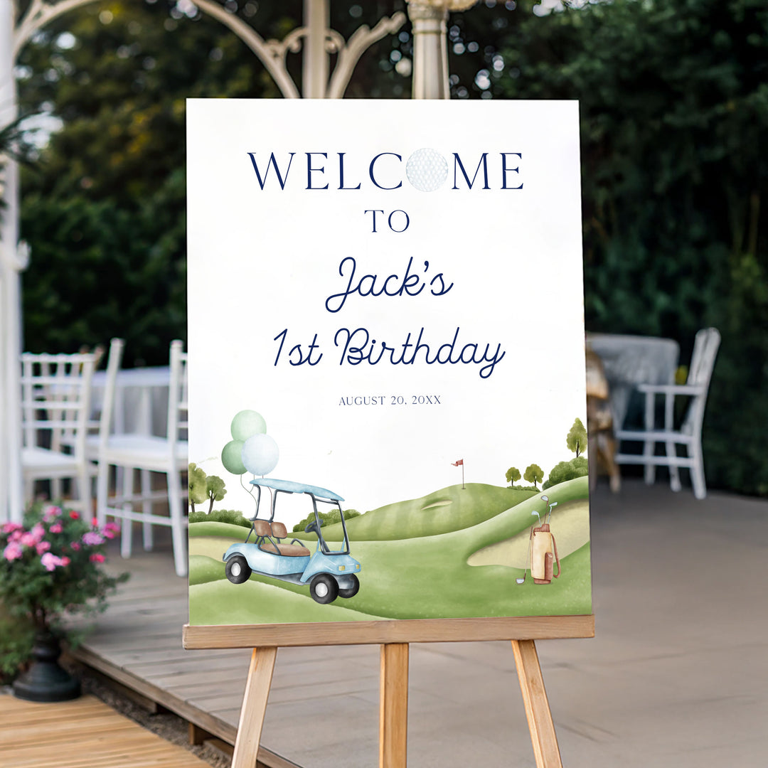 Hole In One Birthday Welcome Sign