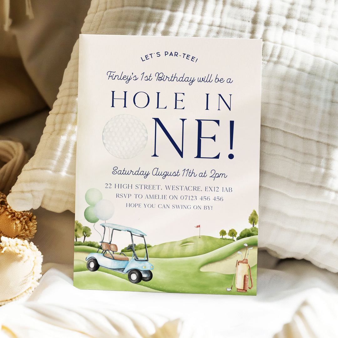 Hole In One First Birthday Invitation