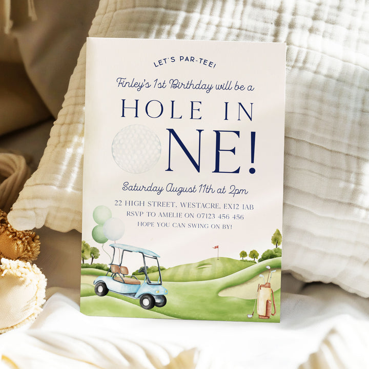 Hole In One First Birthday Invitation